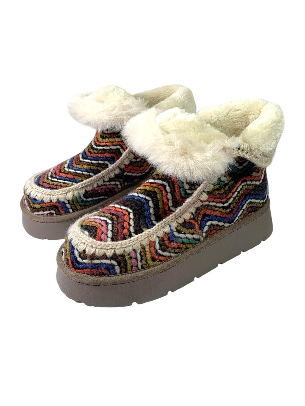 Oasis Society Faux Suede Fur Lined Shearling Trim Platform Winter Booties 9 NWOT - Picture 13 of 13